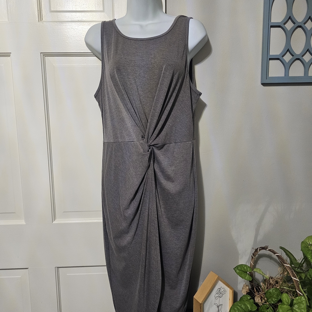 SHEIN Gray Ruched Halter Sheath Dress - Picture 3 of 3